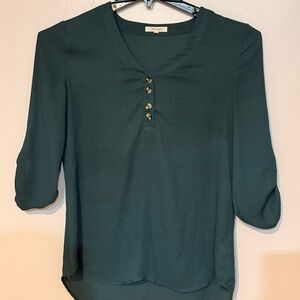 Maurices Teal Button-Front Blouse